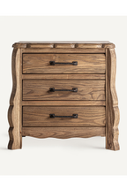 3-Drawer Elm Bedside Table | Vical Home Brixton