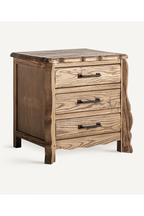 3-Drawer Elm Bedside Table | Vical Home Brixton
