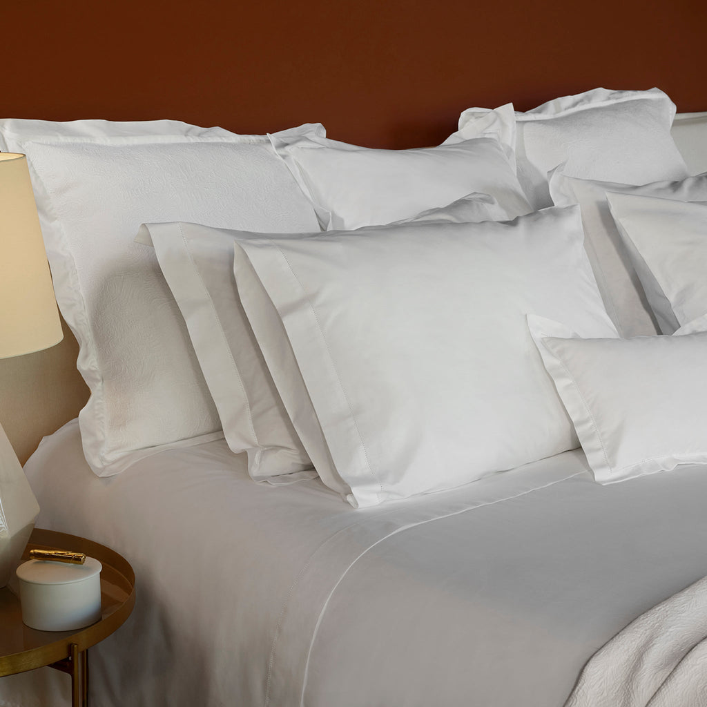 525TC White Percale Sham Set | Amalia Home Victoria