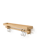 5-Hook Wooden Utensils Shelf | Wireworks