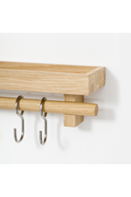 5-Hook Wooden Utensils Shelf | Wireworks
