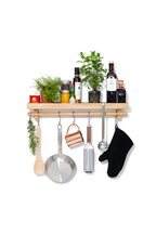5-Hook Wooden Utensils Shelf | Wireworks