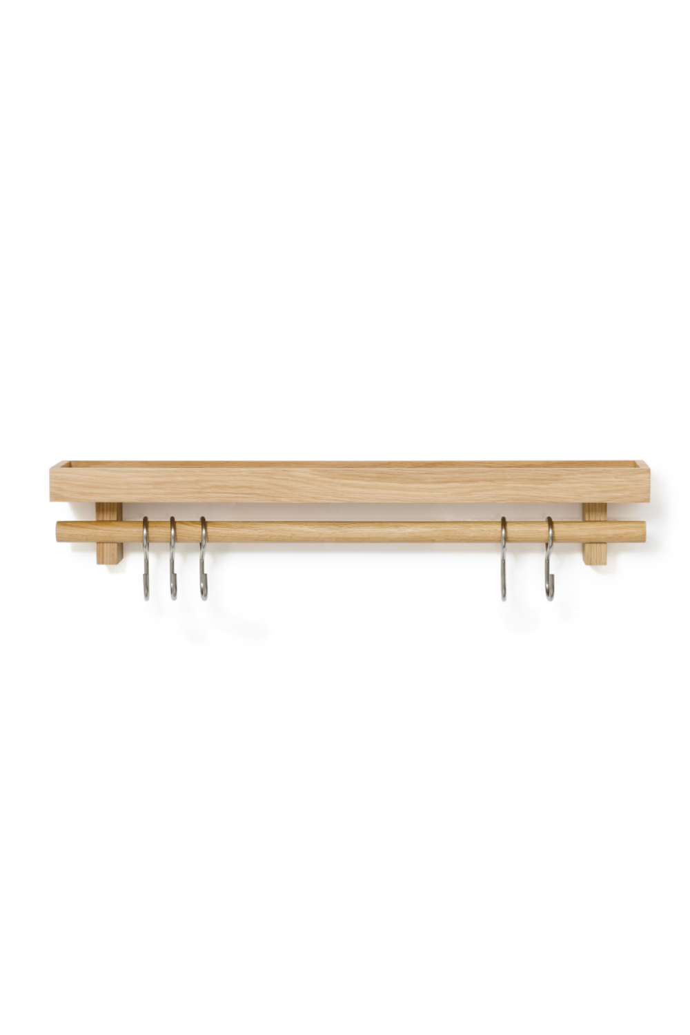 5-Hook Wooden Utensils Shelf | Wireworks