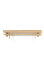 5-Hook Wooden Utensils Shelf | Wireworks