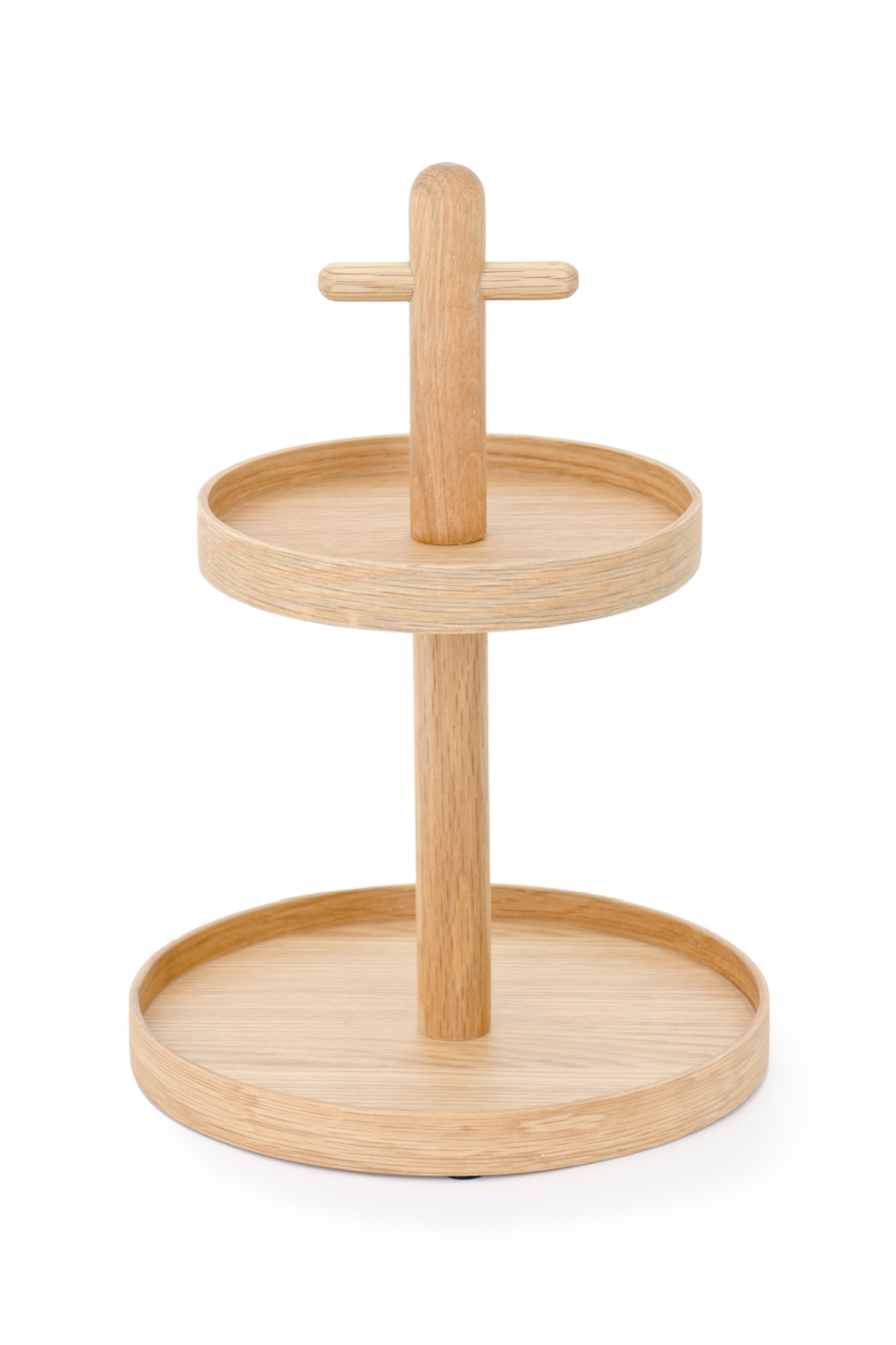 2-Tier Oak Condiment T top Stand | Wireworks Cook House