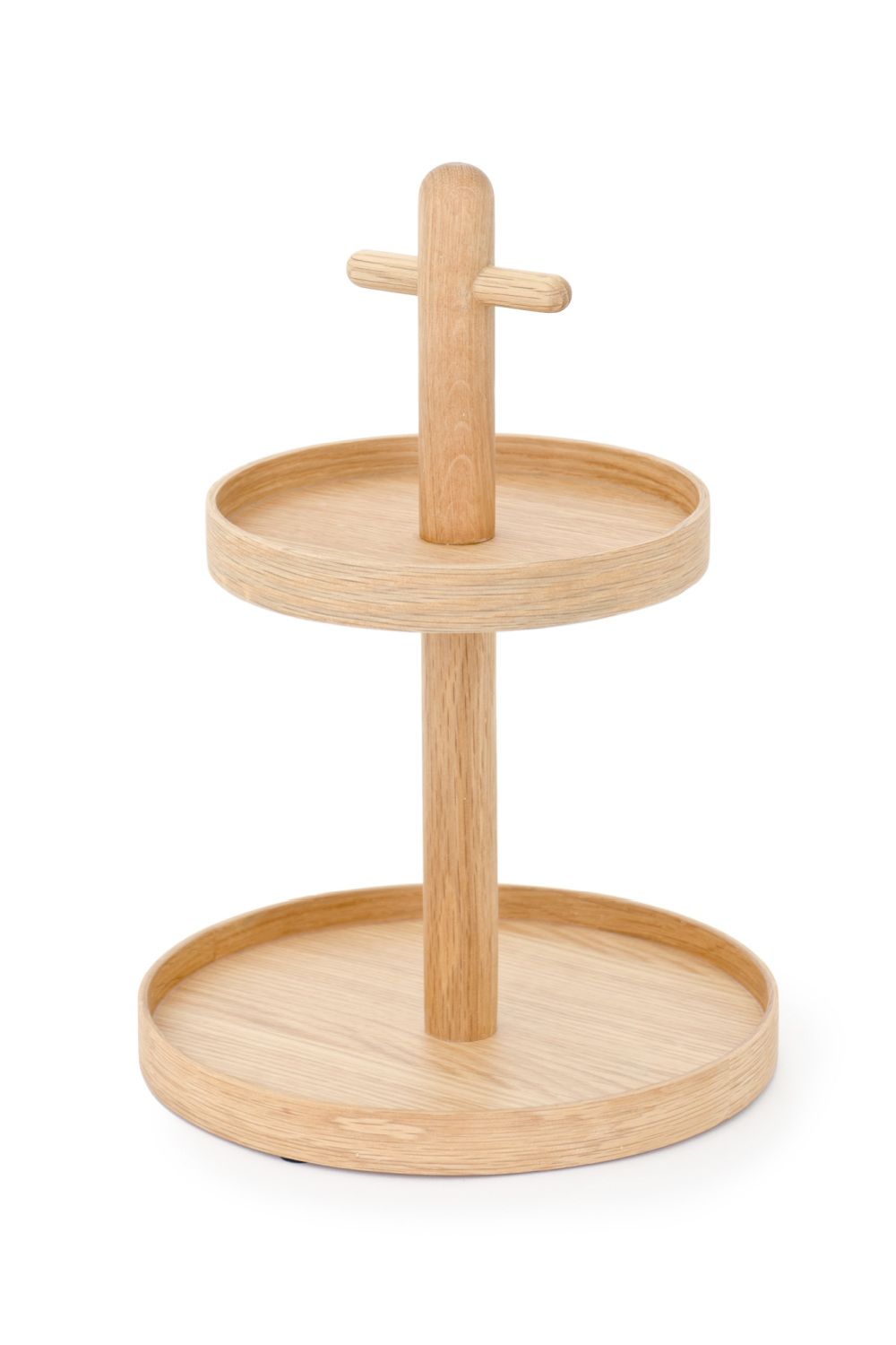2-Tier Oak Condiment T top Stand | Wireworks Cook House