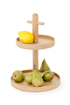 2-Tier Oak Condiment T top Stand | Wireworks Cook House