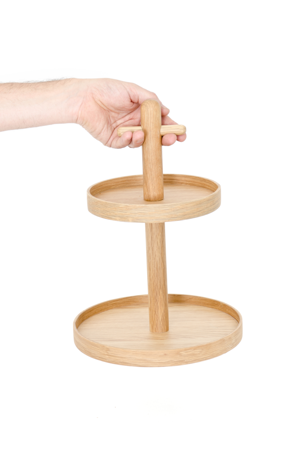 2-Tier Oak Condiment T top Stand | Wireworks Cook House