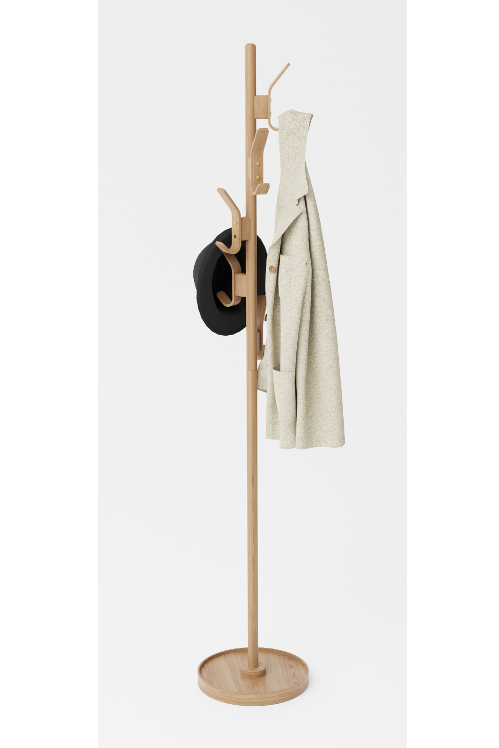 5-Hook Oak Coat Stand | Wireworks