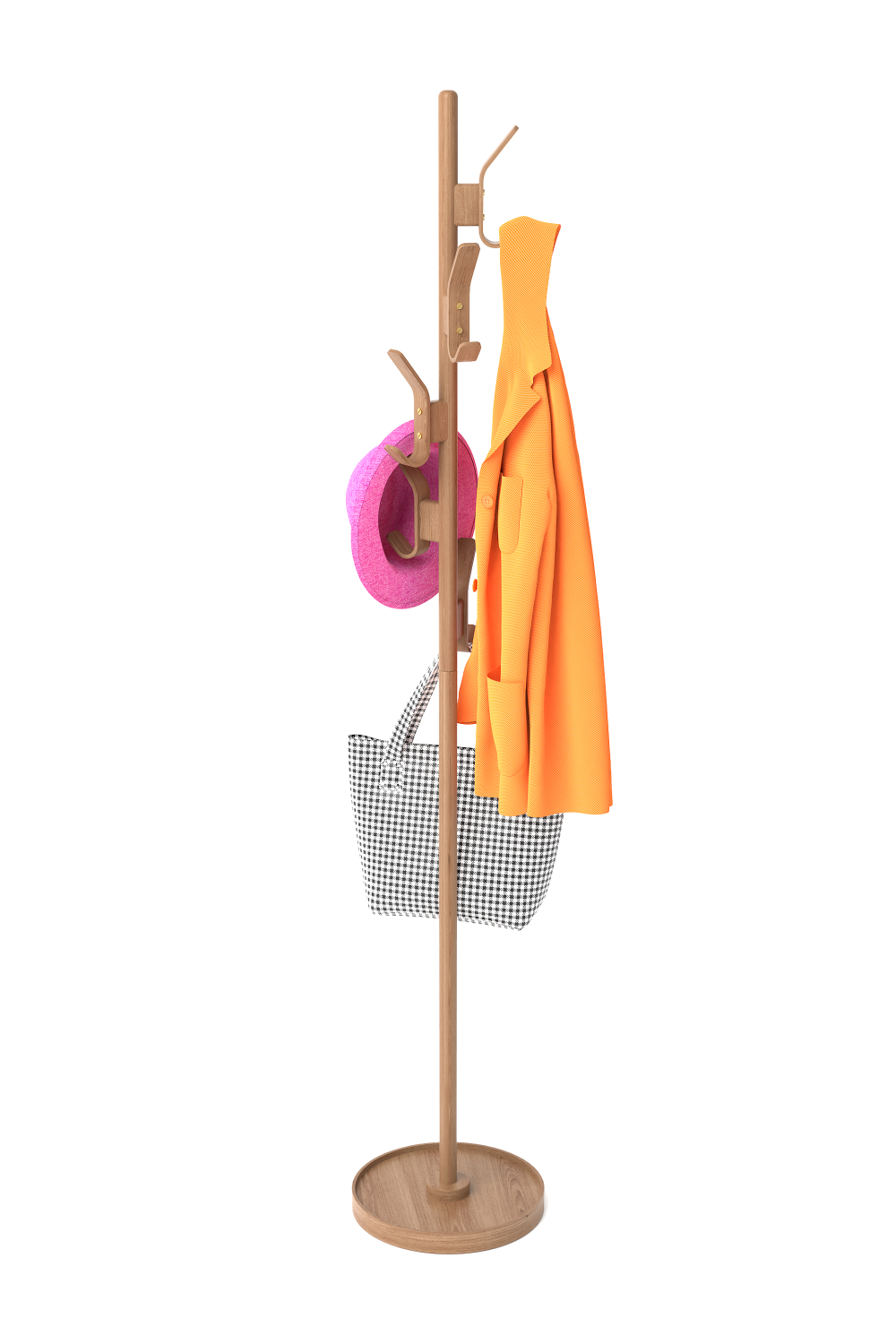 5-Hook Oak Coat Stand | Wireworks