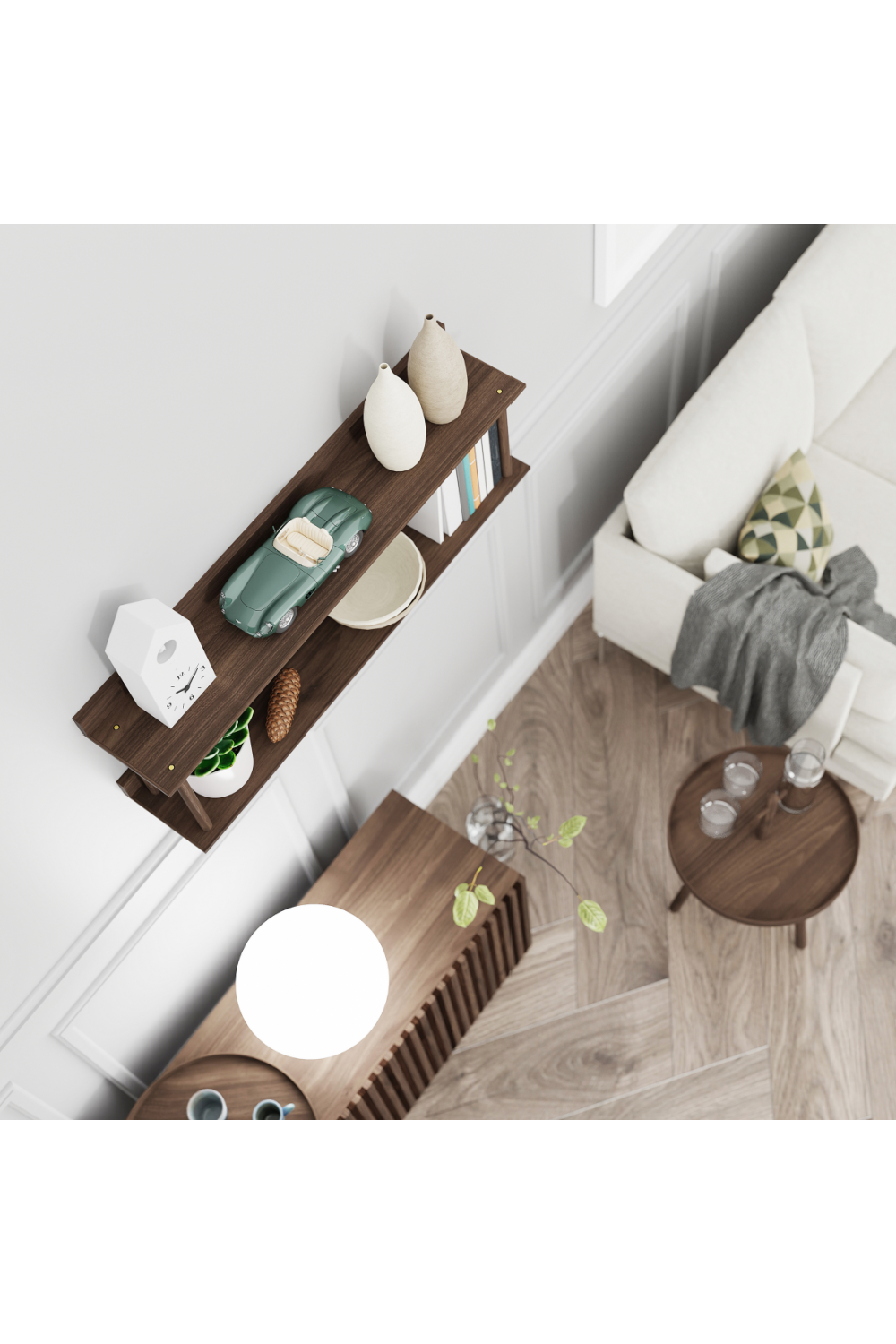 2 Level Wooden Wall Shelf | Wireworks Platform 2