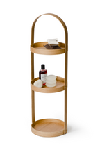3 Tray Round Oak Storage Caddy | Wireworks Mezza