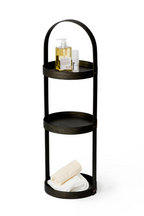 3 Tray Round Oak Storage Caddy | Wireworks Mezza