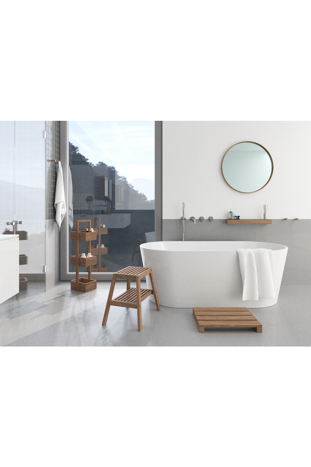 2-Level Oak Step Stool | Wireworks Slatted