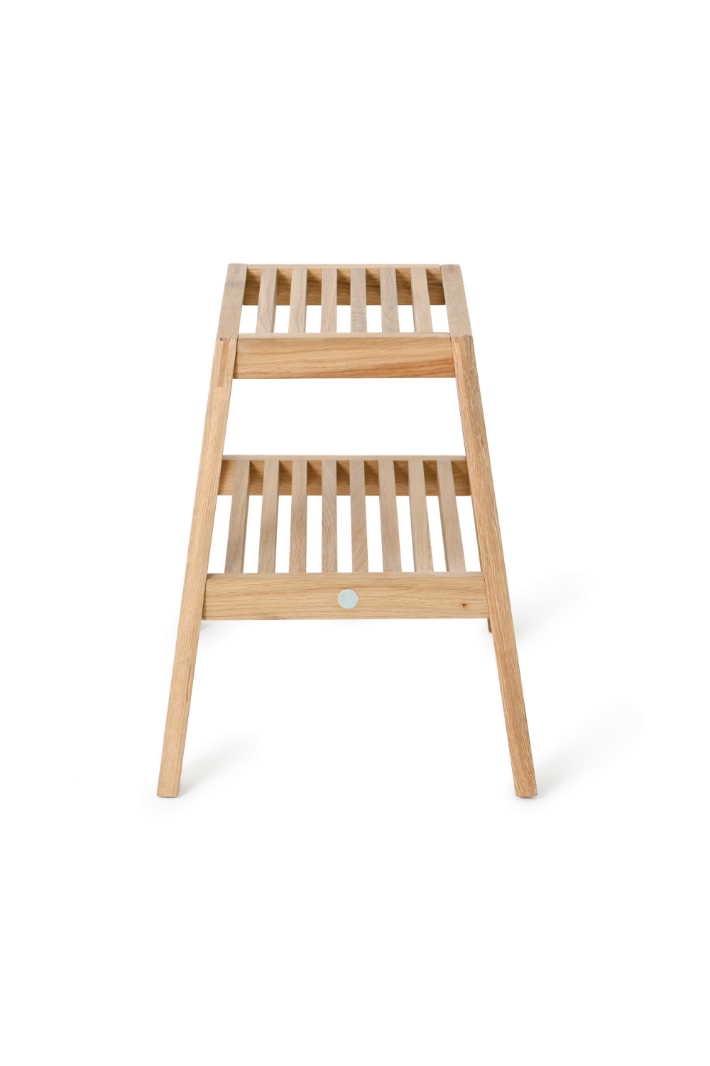 2-Level Oak Step Stool | Wireworks Slatted