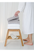 2-Level Oak Step Stool | Wireworks Slatted