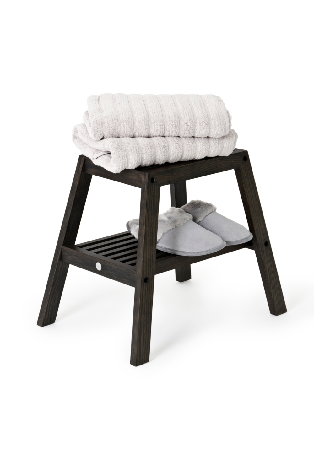 2-Level Oak Step Stool | Wireworks Slatted