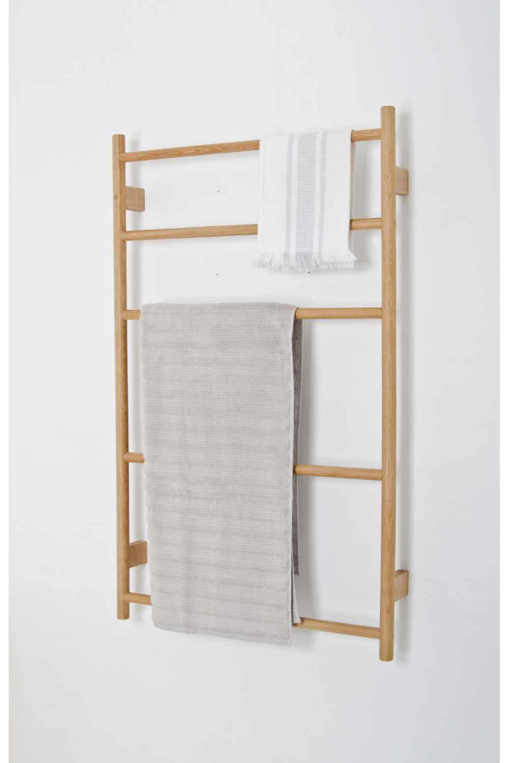 5-Bar Oak Wall Mounted Towel Rail | Wireworks Wallbar