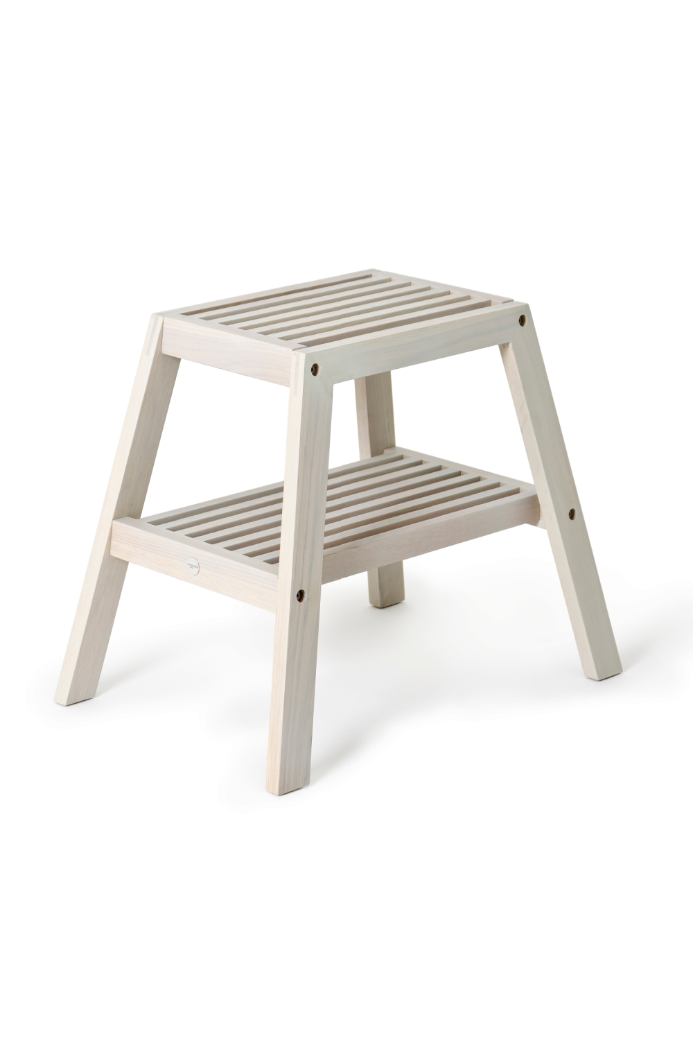 2-Level Oak Step Stool | Wireworks Slatted