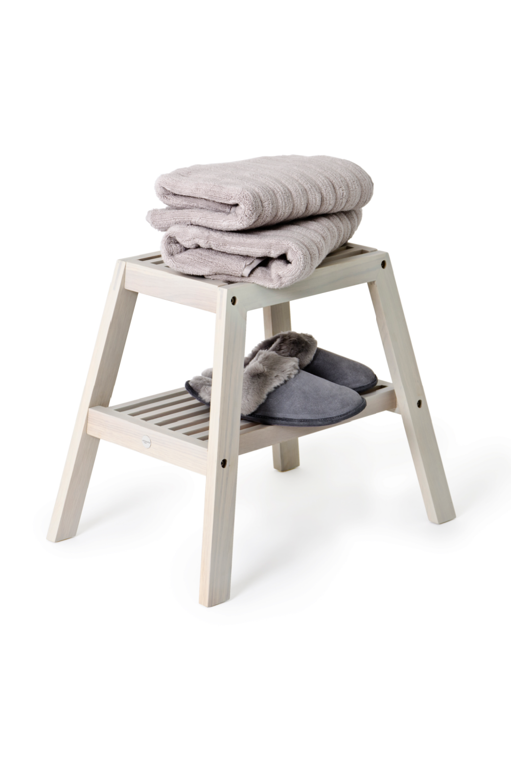 2-Level Oak Step Stool | Wireworks Slatted