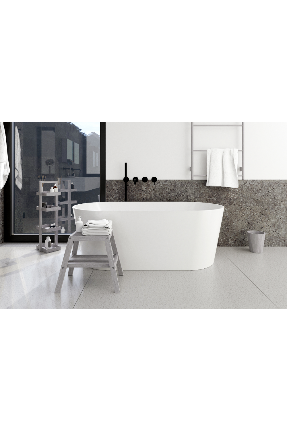 2-Level Oak Step Stool | Wireworks Slatted