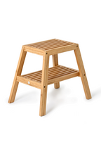2-Level Bamboo Step Stool | Wireworks Slatted