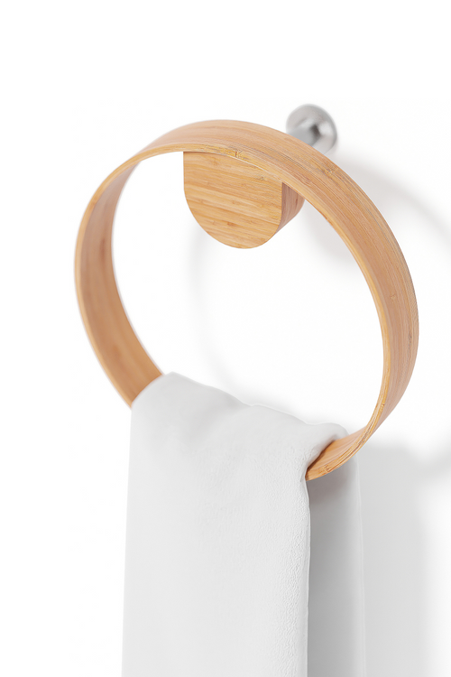 (Open Box) Wooden Ring Towel Holder | Wireworks Yoku